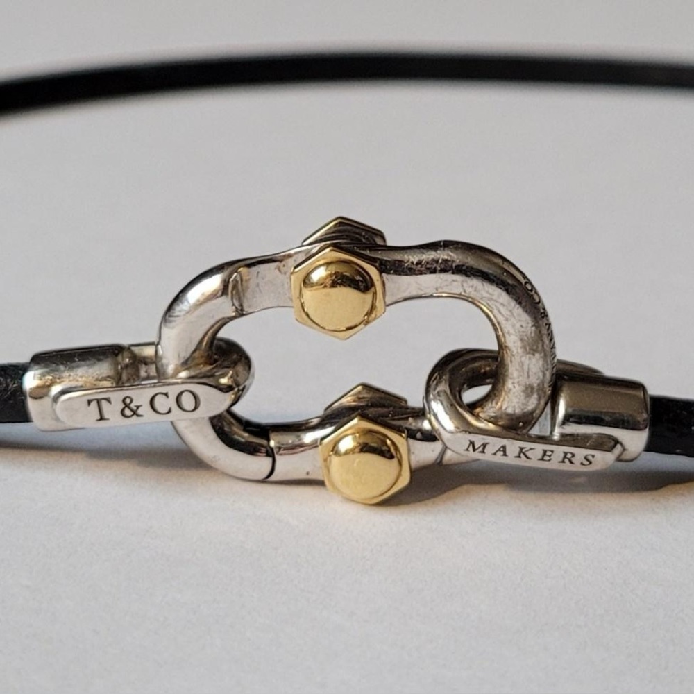 Tiffany & Co. 1837 Makers black leather bracelet
